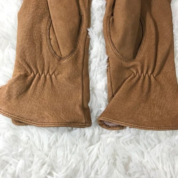 Newport News Genuine Leather Triple Top Seam Camel Gloves - Picture 8 of 9